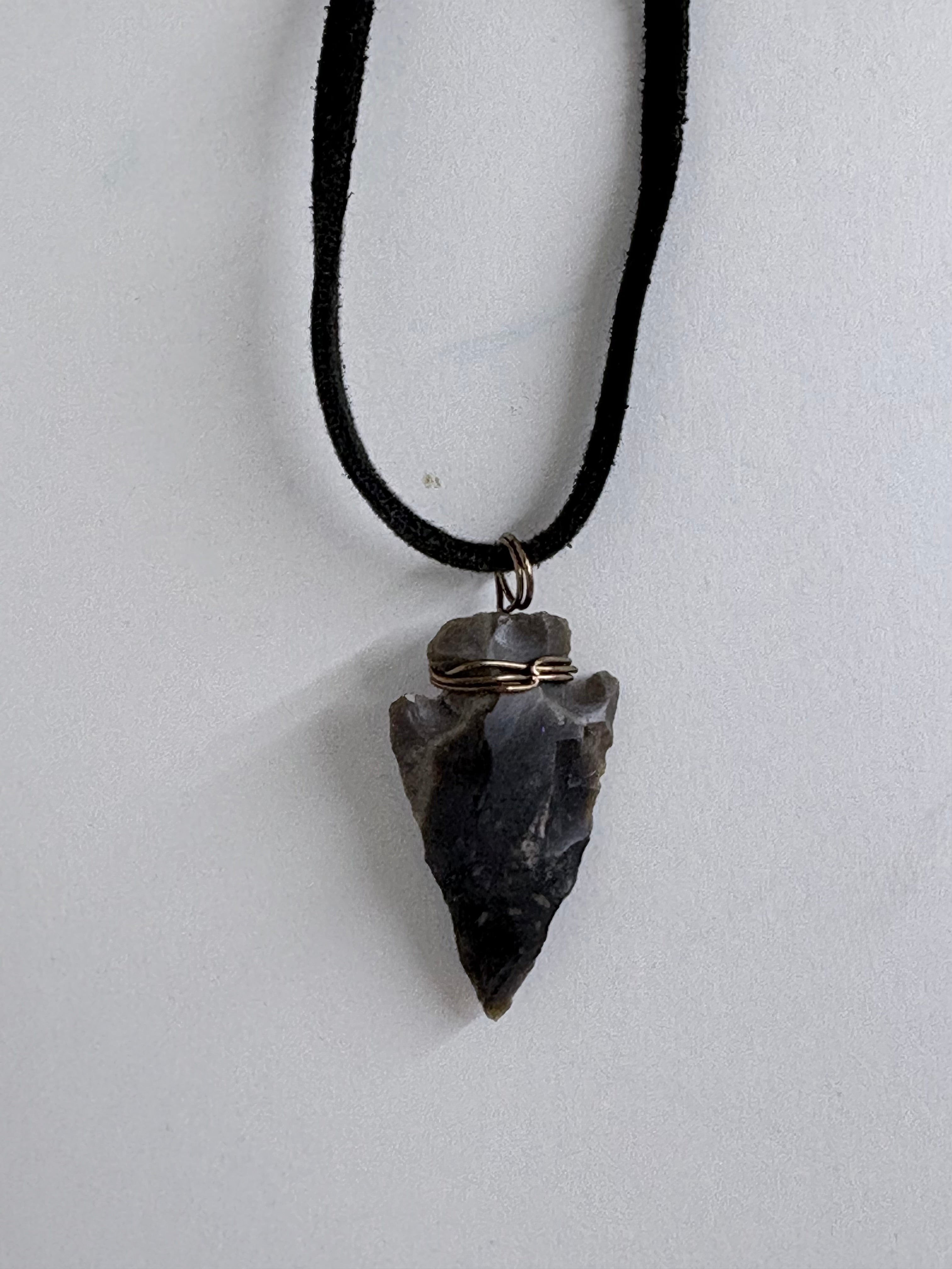 Dark Arrowhead Necklace | Primitive Stone Pendant | Nature Inspired Jewelry