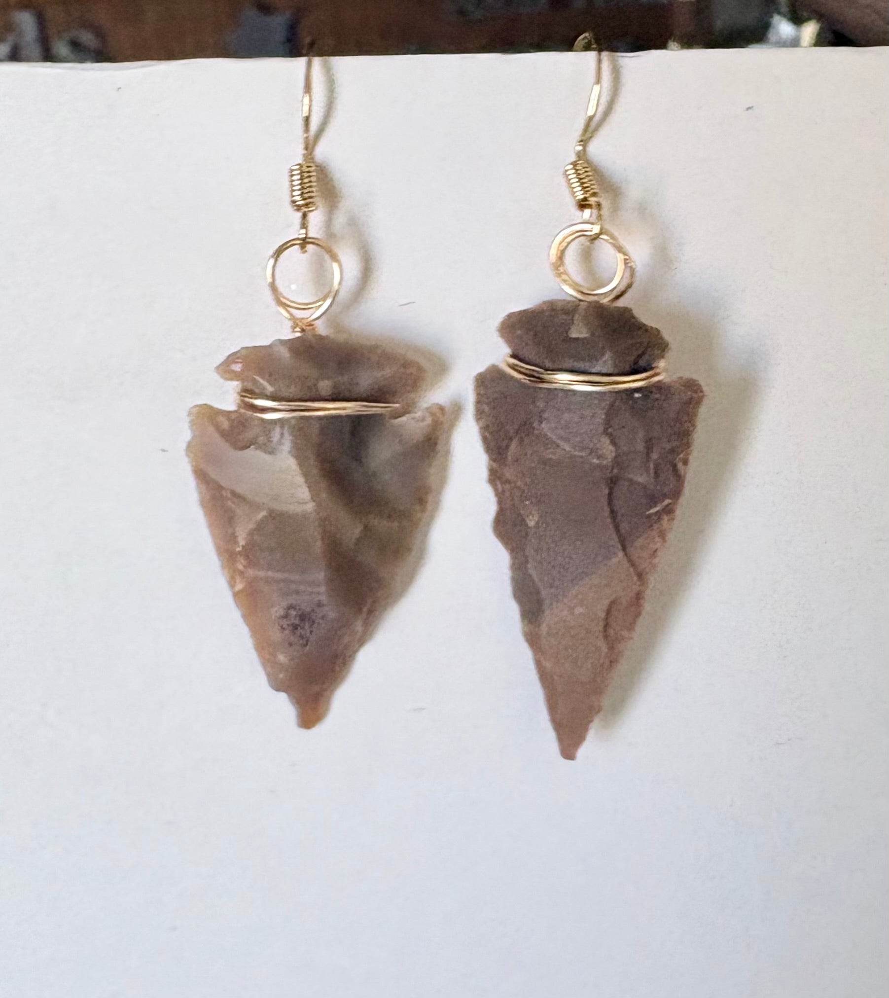 Arrowhead Earrings | Rustic Stone Dangles | Earthy Boho Jewelry