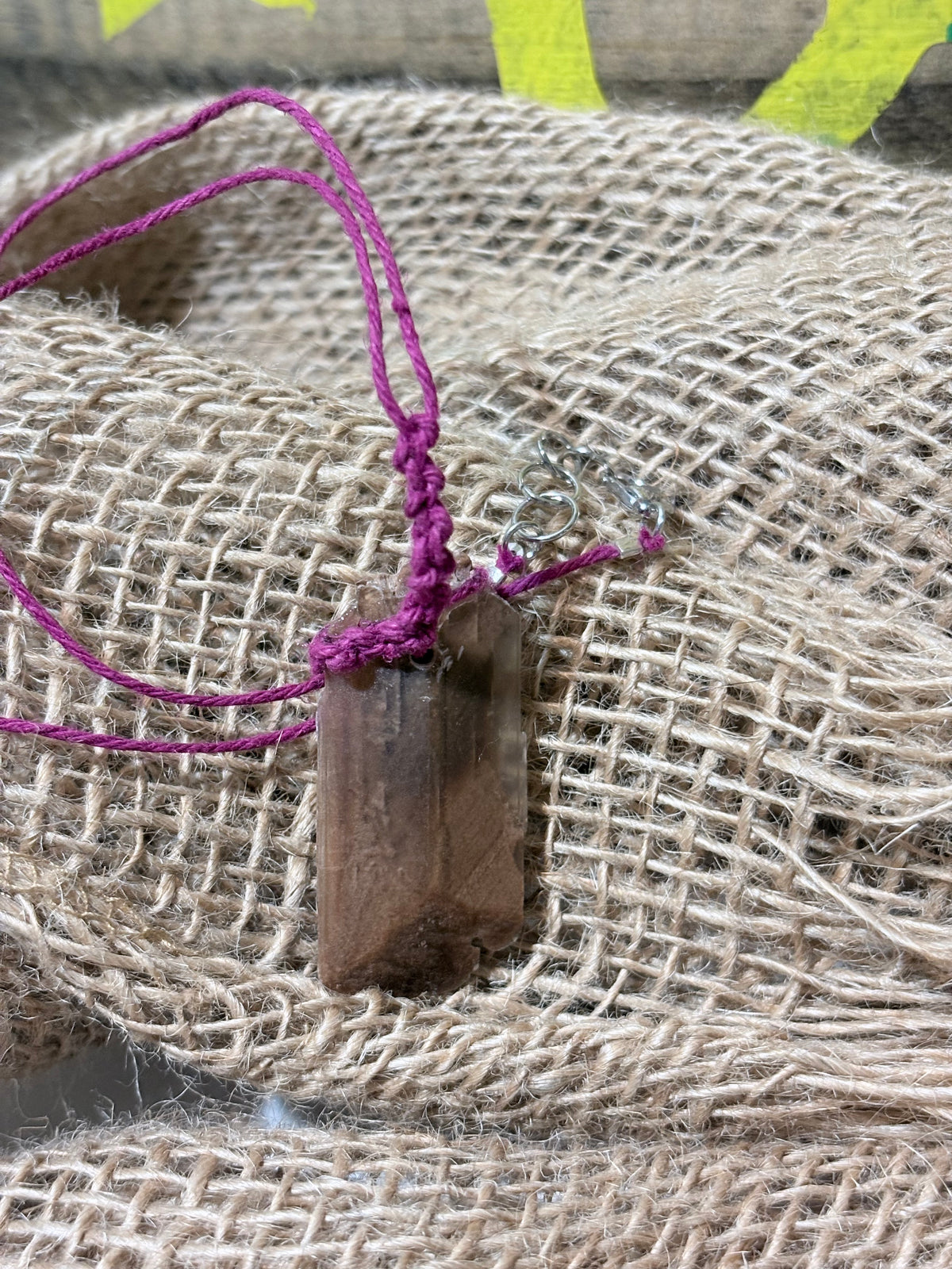 Hourglass Selenite | Fiber Wrapped Crystal Necklace | Statement Piece