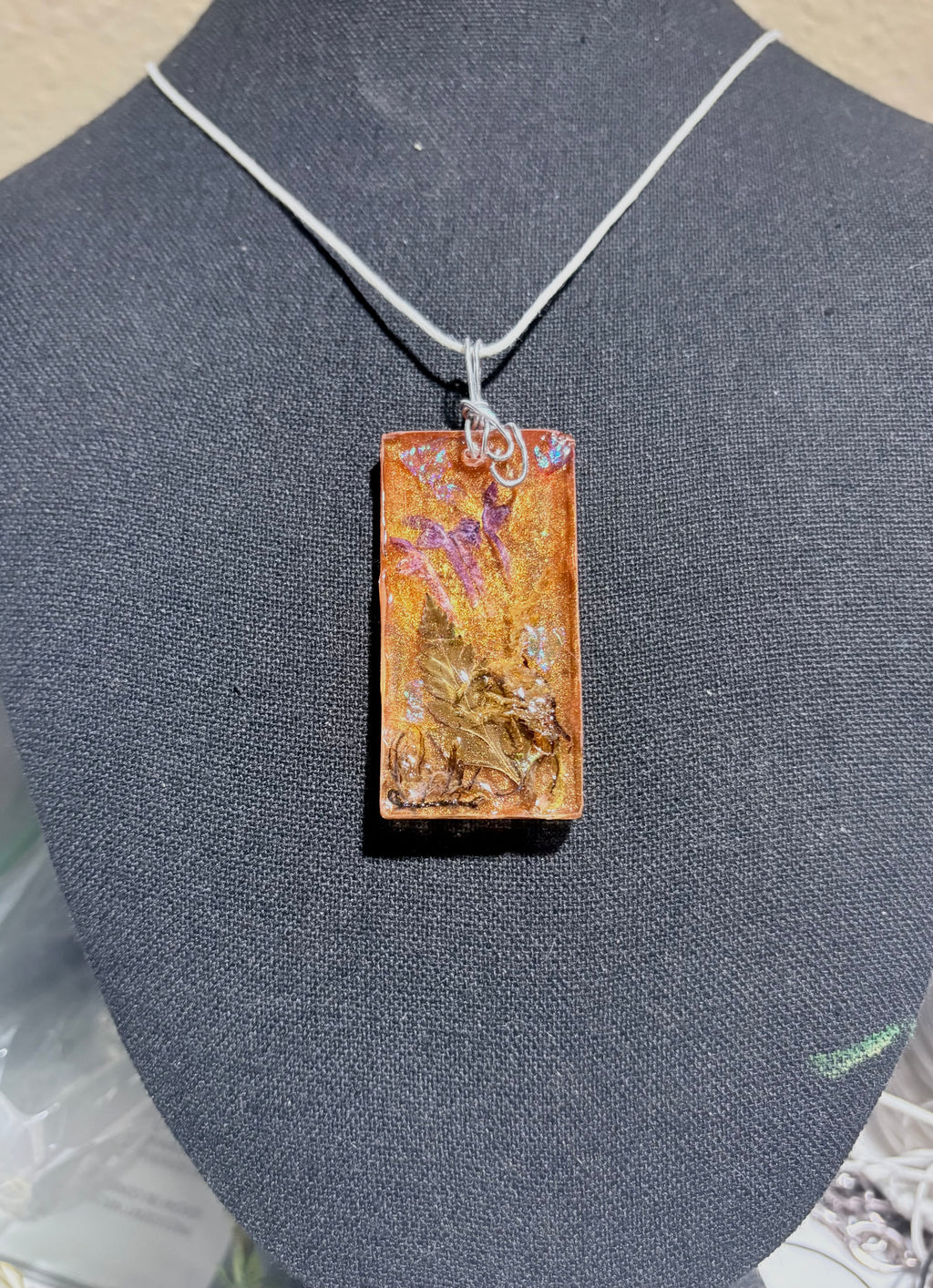 Botanical Bar Necklace | Woodland Treasures in Resin Necklace