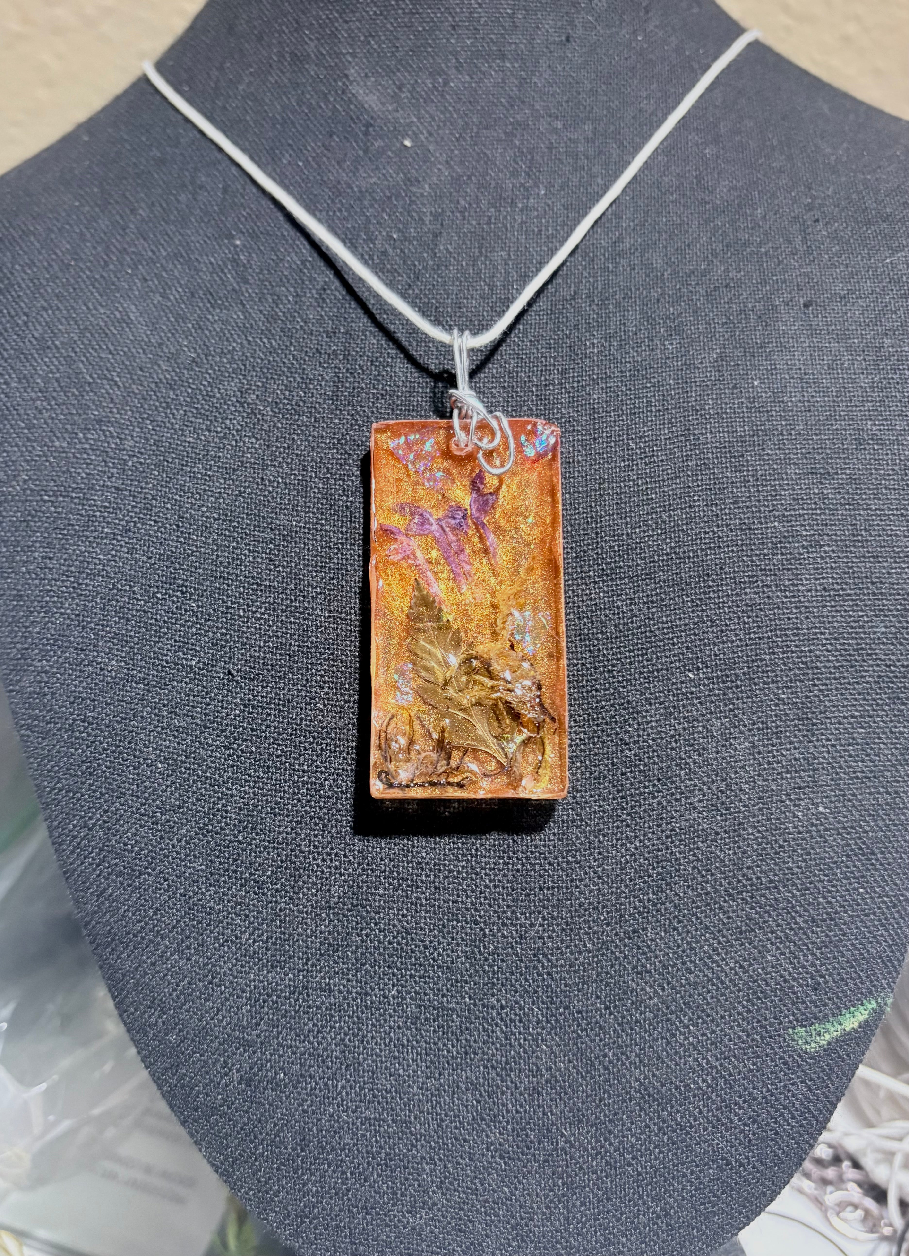 Botanical Bar Necklace | Woodland Treasures in Resin Necklace
