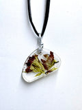 Indian Paintbrush Resin Necklace | Organic Shape Pendant | Nature Jewelry