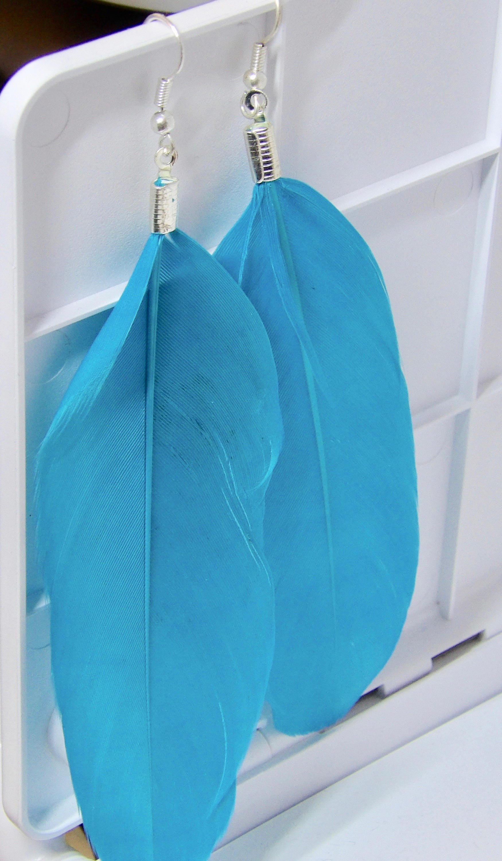 Feather Earrings | Colorful Dangle Earrings