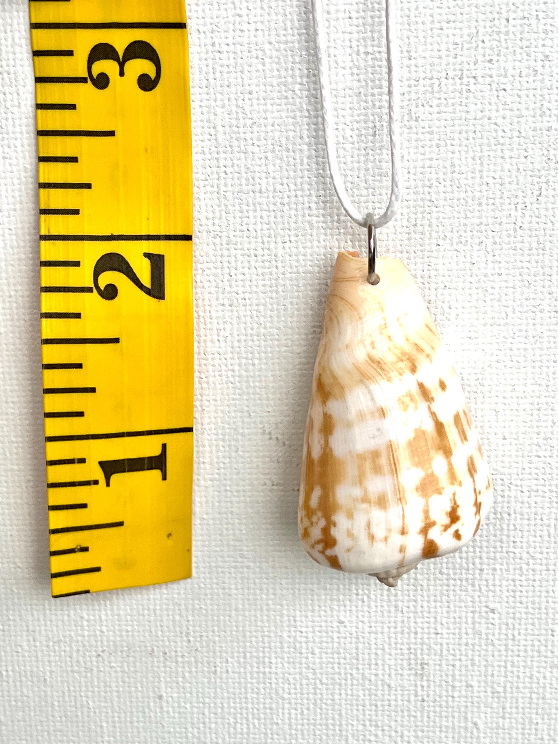 Alphabet Cone Shell Necklace, Authentic Seashell Pendant, Orange and White Spotted Shell, Ocean Jewelry for Her