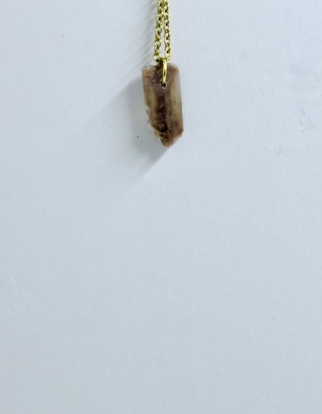 Hourglass Selenite | Gold Accent Crystal Necklace | Natural Stone Pendant