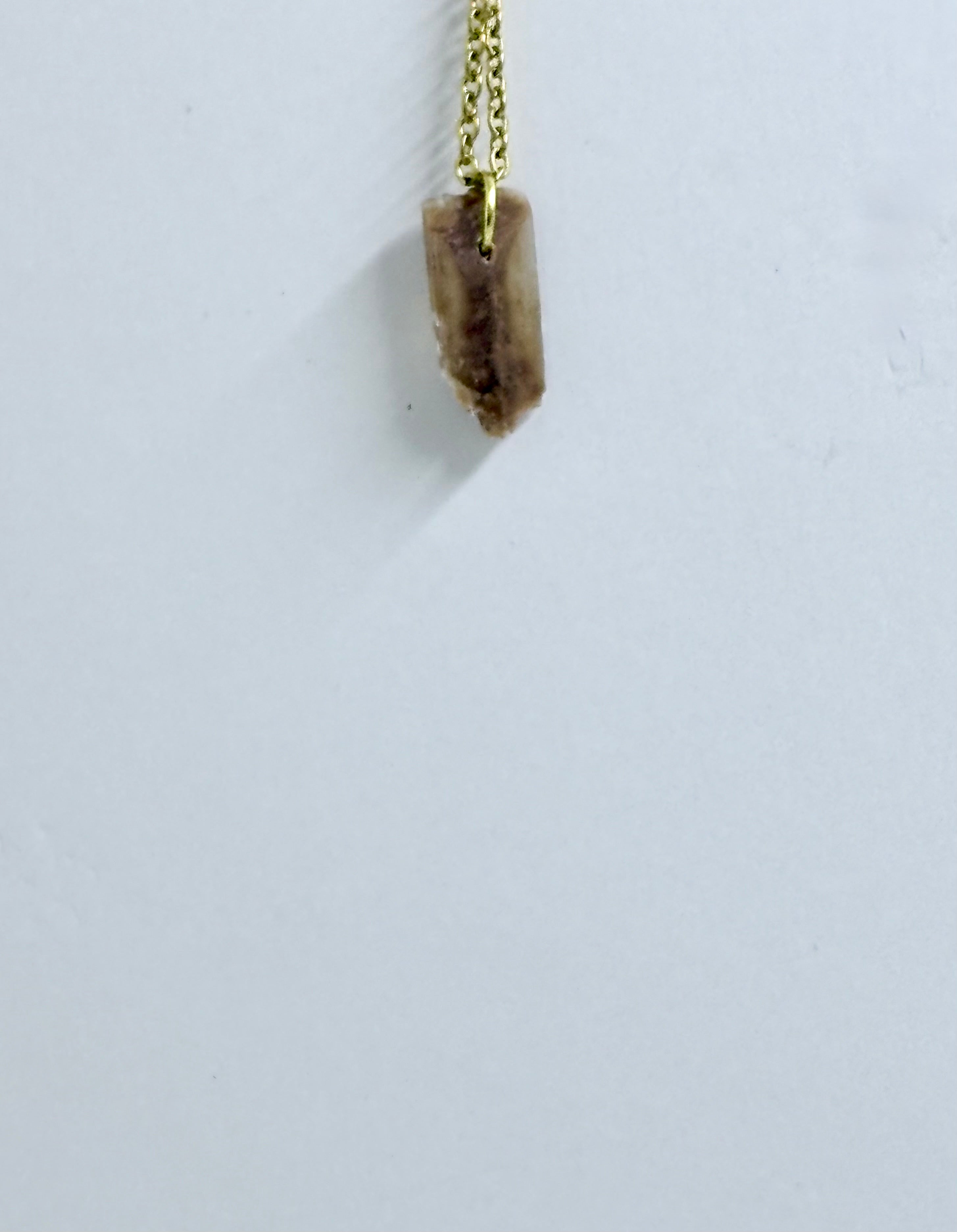 Hourglass Selenite | Gold Accent Crystal Necklace | Natural Stone Pendant