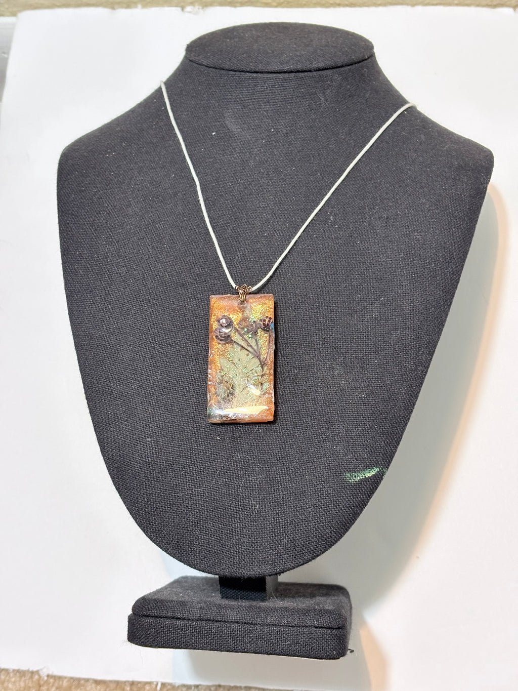 Fern & Moss Resin Necklace | Bronze Thicket