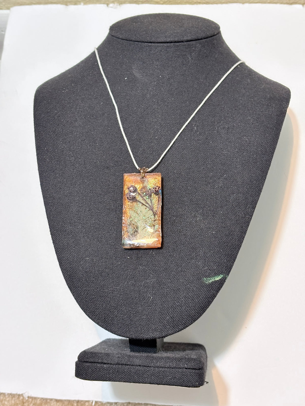 Fern & Moss Resin Necklace | Bronze Thicket