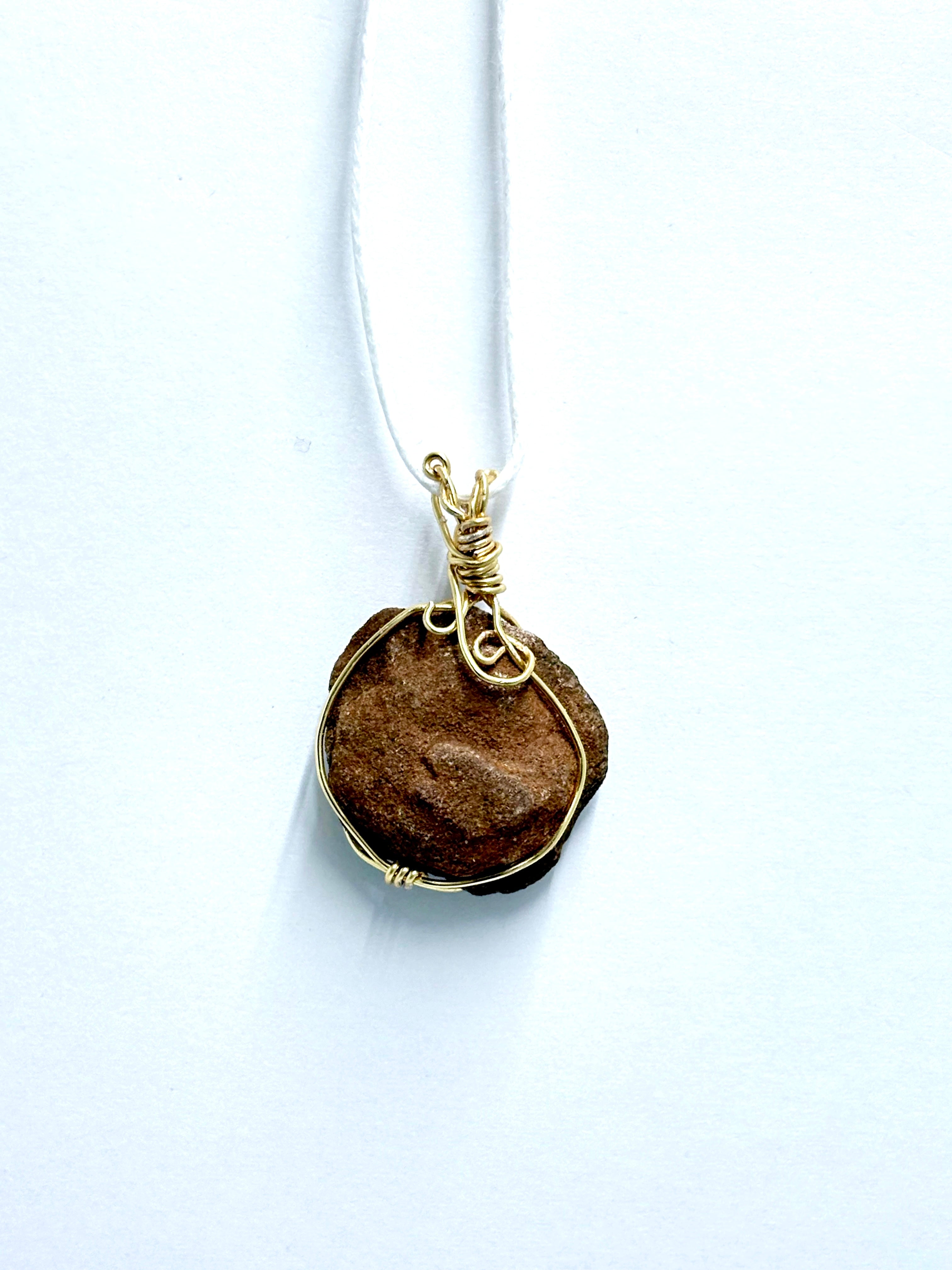 Rose Rock | Minimal Wire Wrapped Necklace | Natural Stone Jewelry