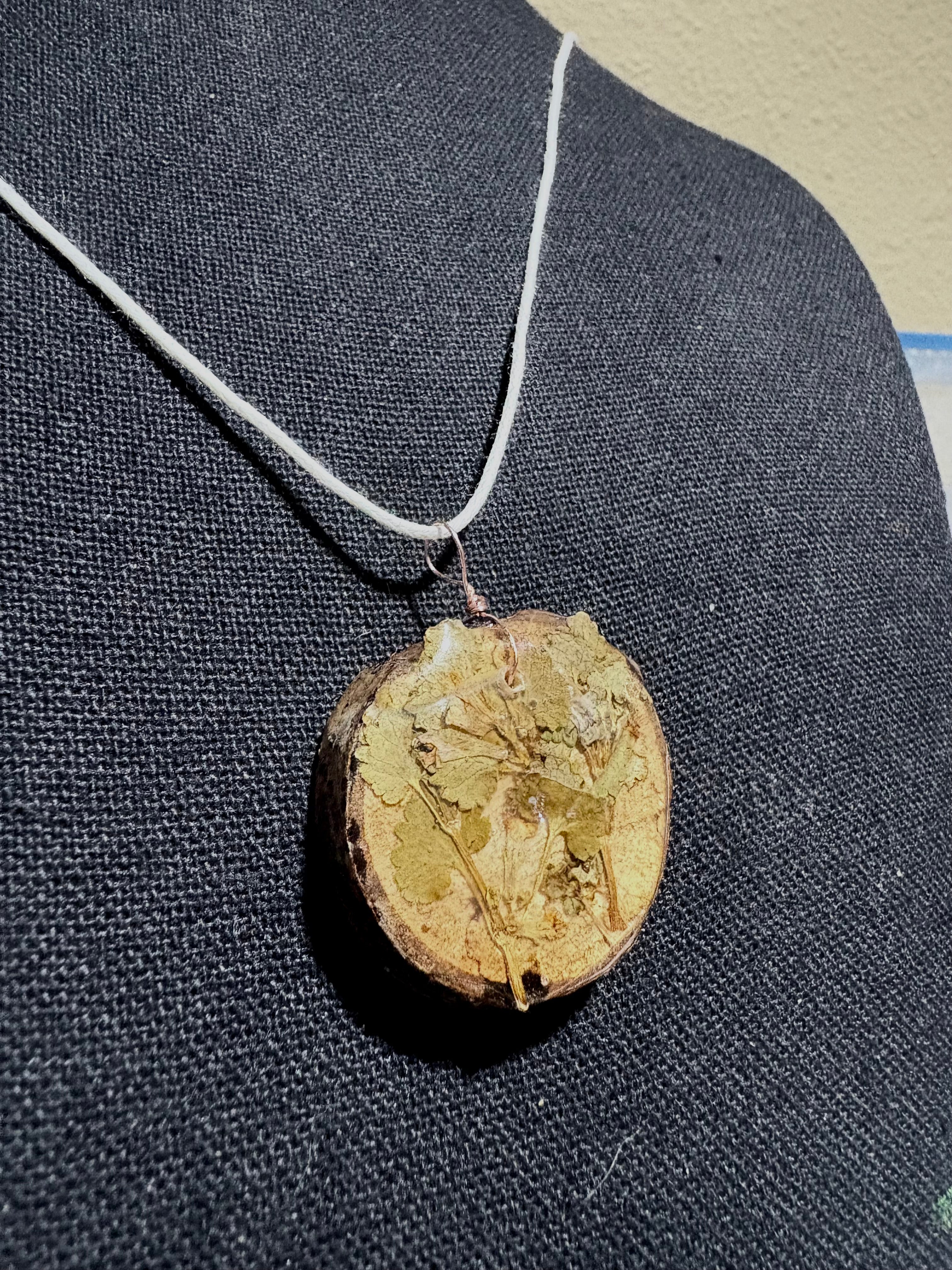 Forest Floor Necklace | Botanical Wood in Resin Pendant
