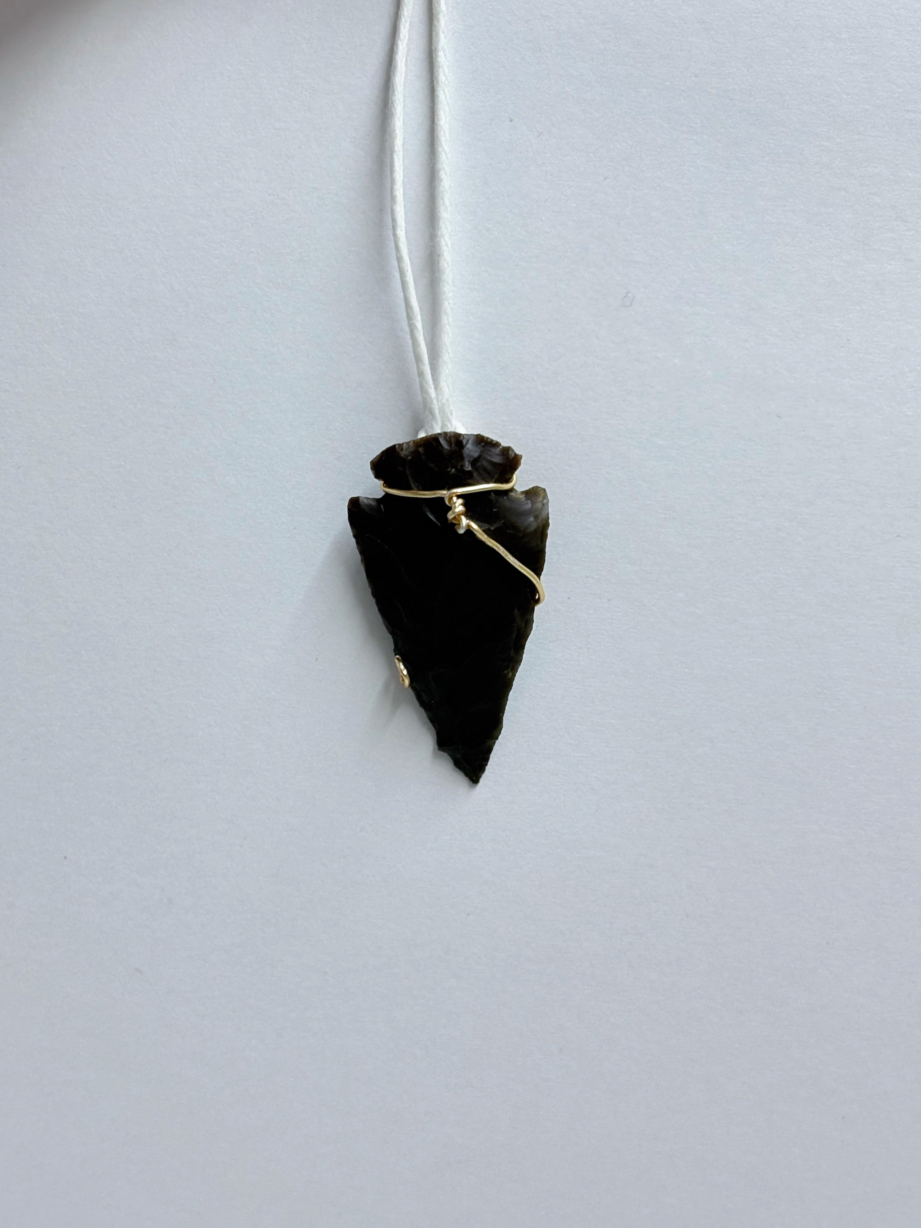 Statement Arrowhead Necklace | Wire Wrapped Stone Pendant | One of a Kind Jewelry