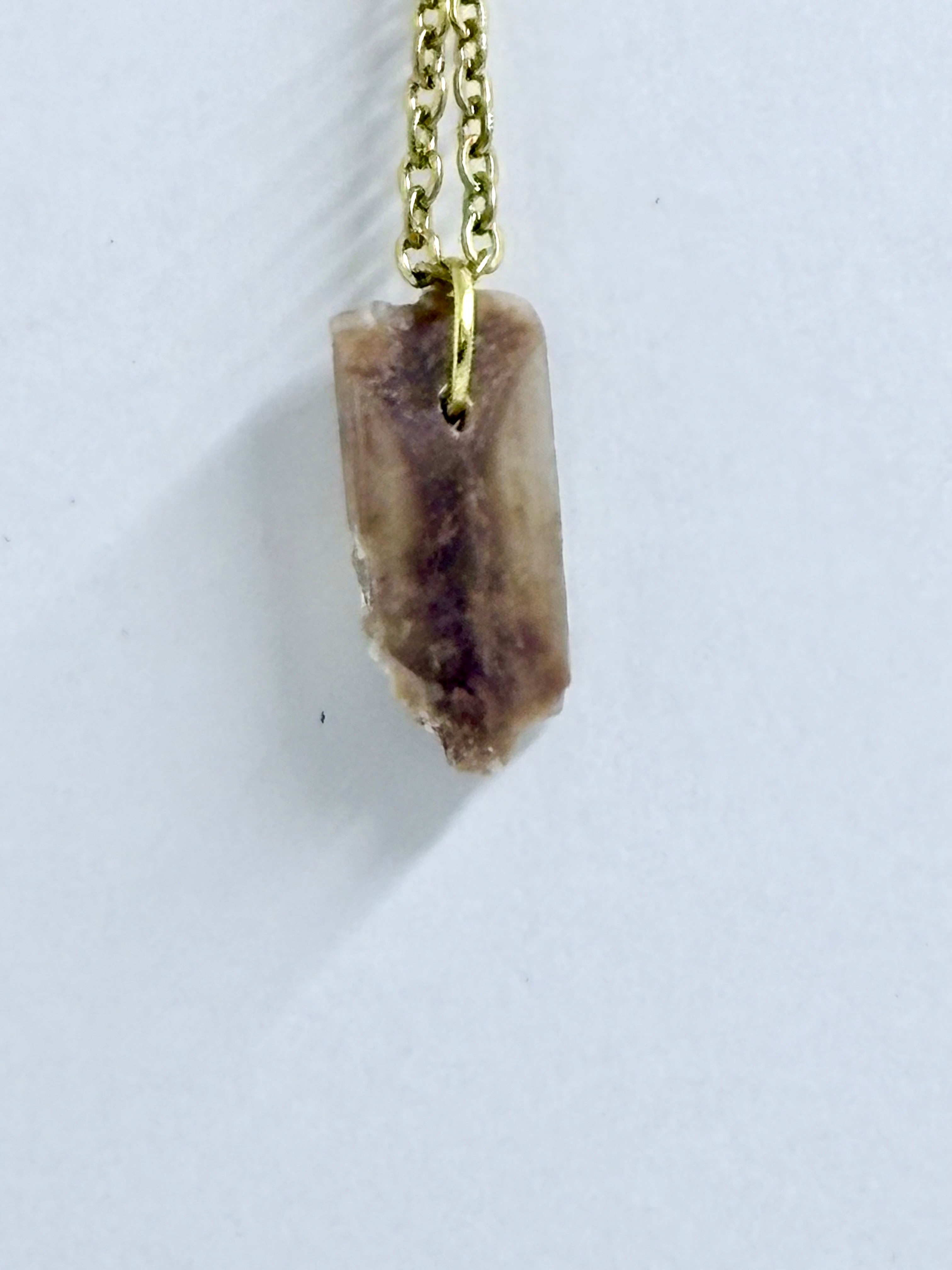 Hourglass Selenite | Gold Accent Crystal Necklace | Natural Stone Pendant