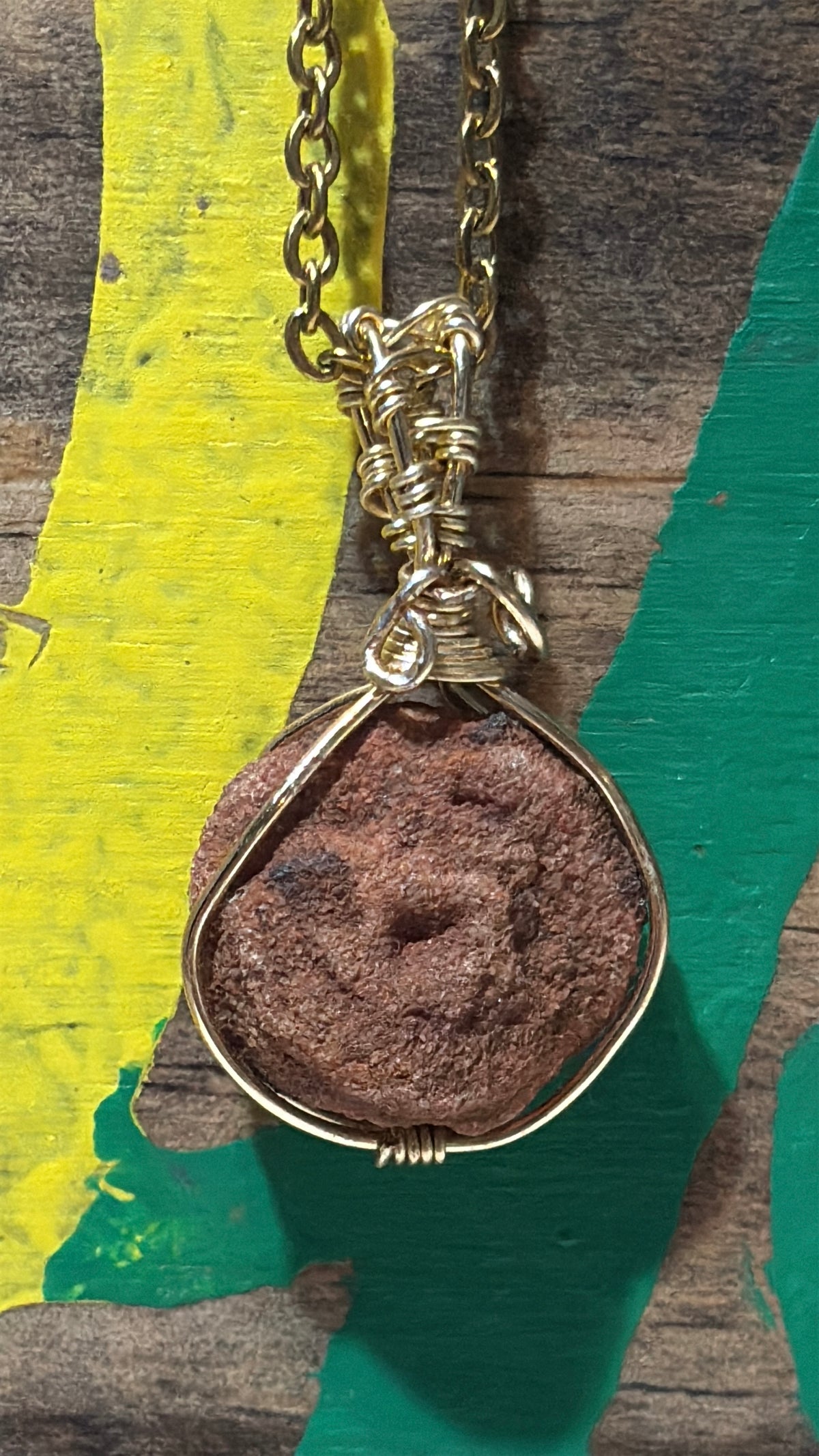 Rose Rock | Gold Wire Wrapped Necklace | Oklahoma Inspired Jewelry