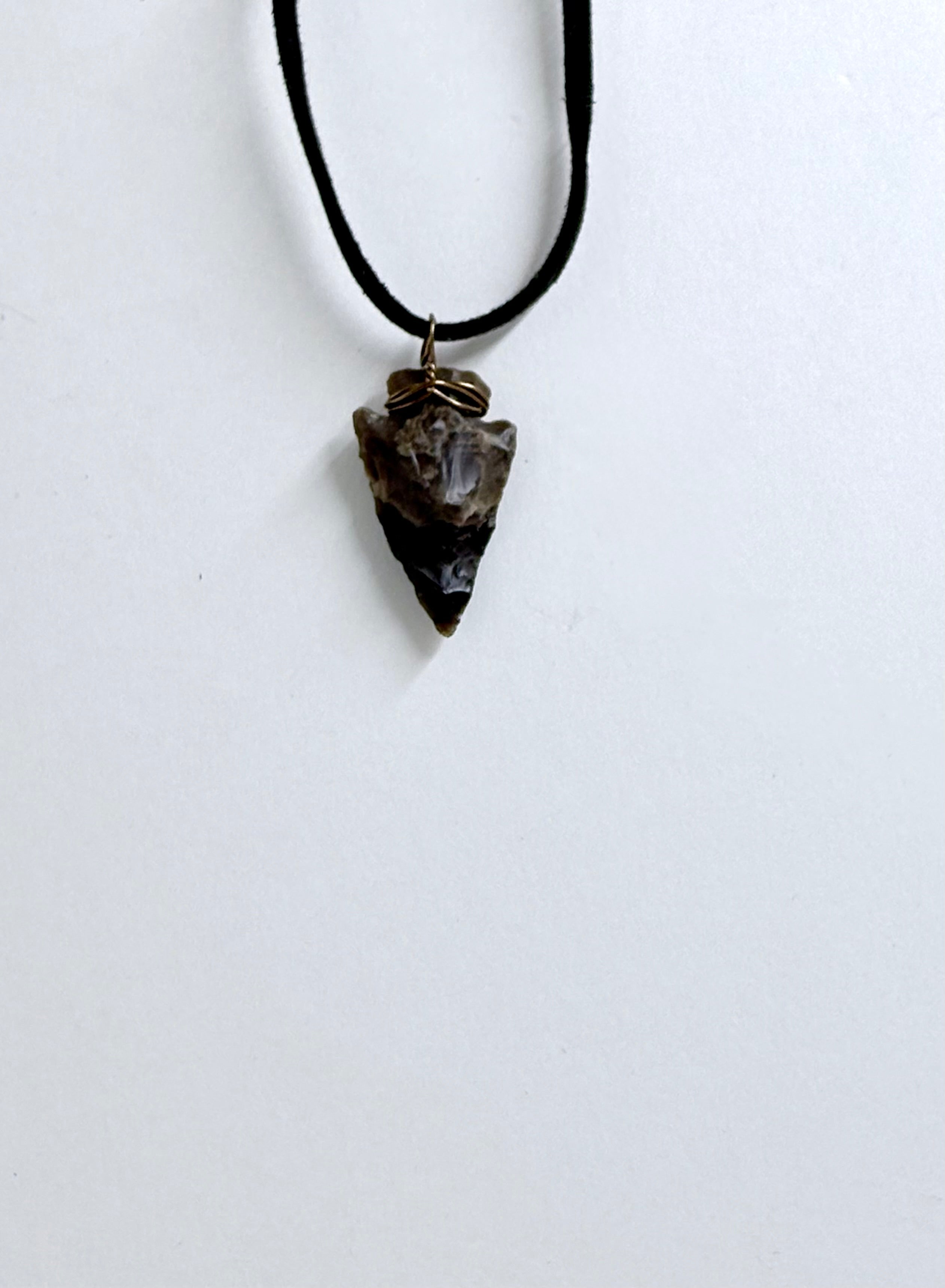 Dark Arrowhead Necklace | Primitive Stone Pendant | Nature Inspired Jewelry