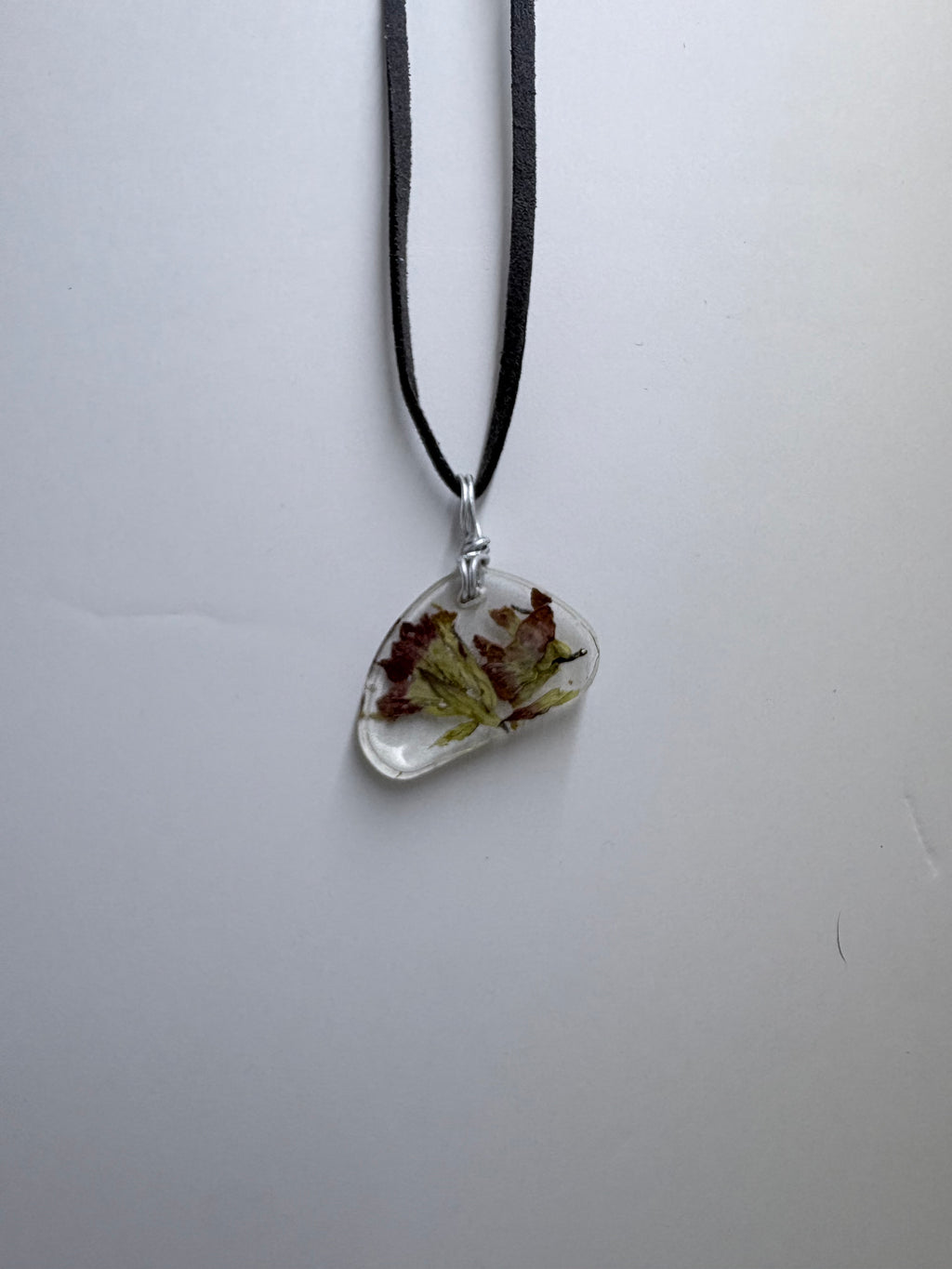 Indian Paintbrush Resin Necklace | Organic Shape Pendant | Nature Jewelry