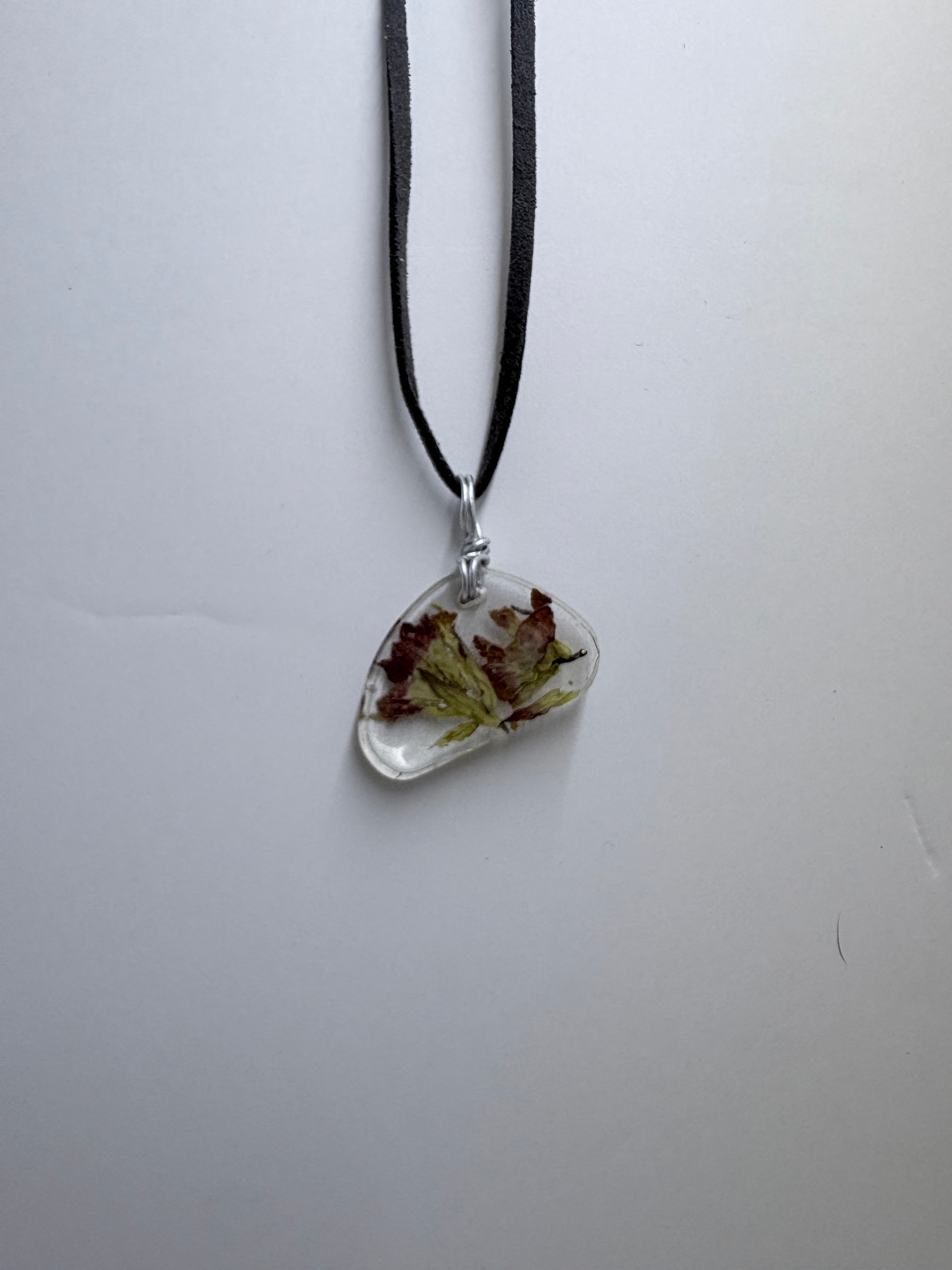 Indian Paintbrush Resin Necklace | Organic Shape Pendant | Nature Jewelry