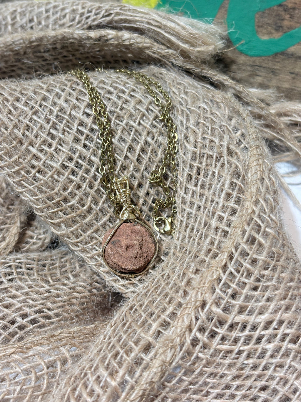 Rose Rock | Gold Wire Wrapped Necklace | Oklahoma Inspired Jewelry