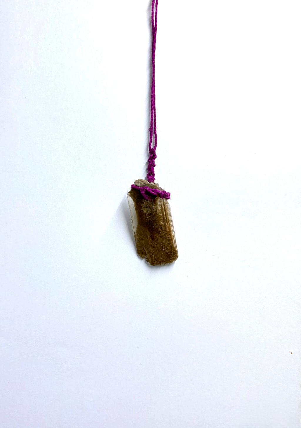 Hourglass Selenite | Fiber Wrapped Crystal Necklace | Statement Piece