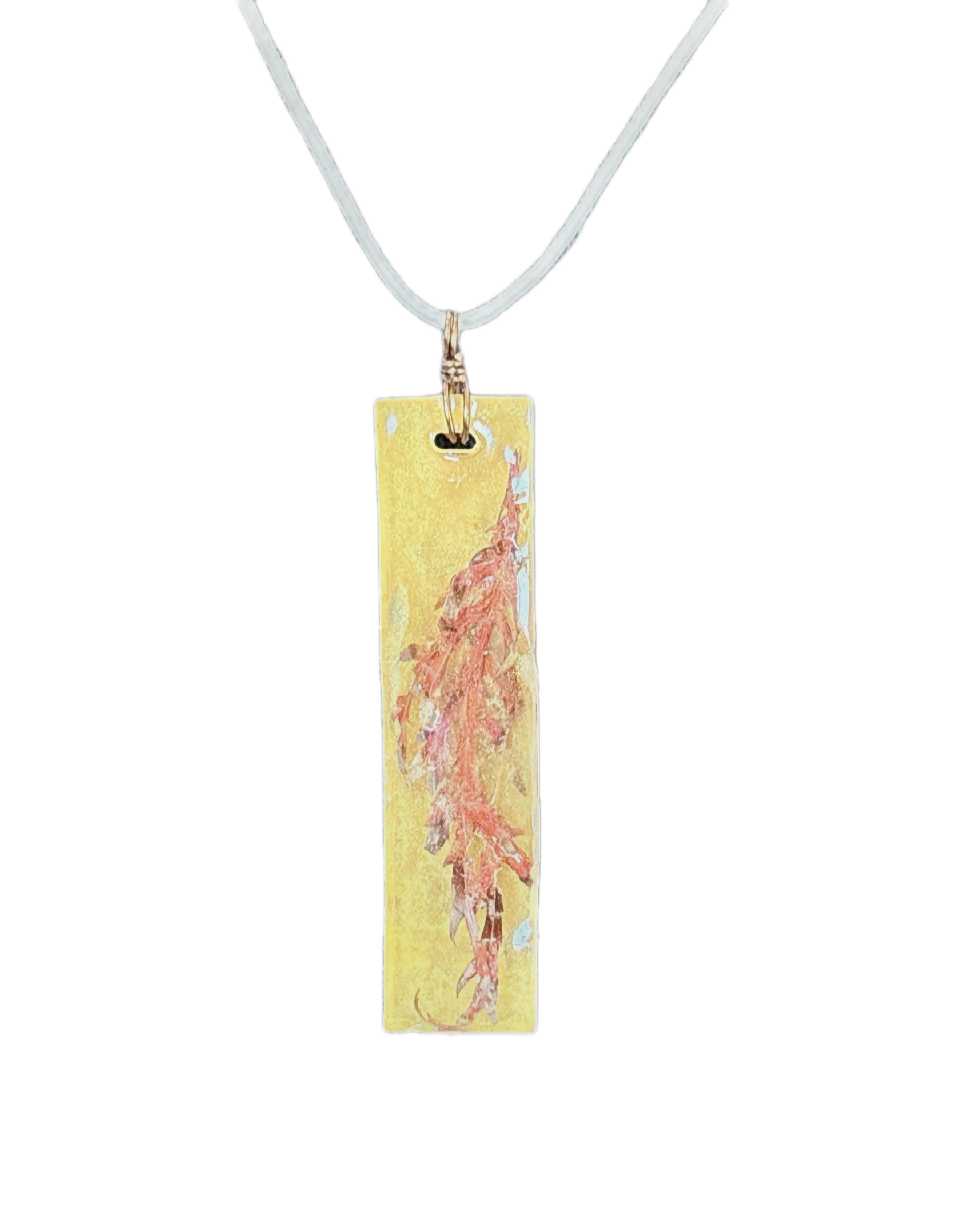 Maple Leaf Bar Necklace | Japanese Maple Leaf in Resin Pendant