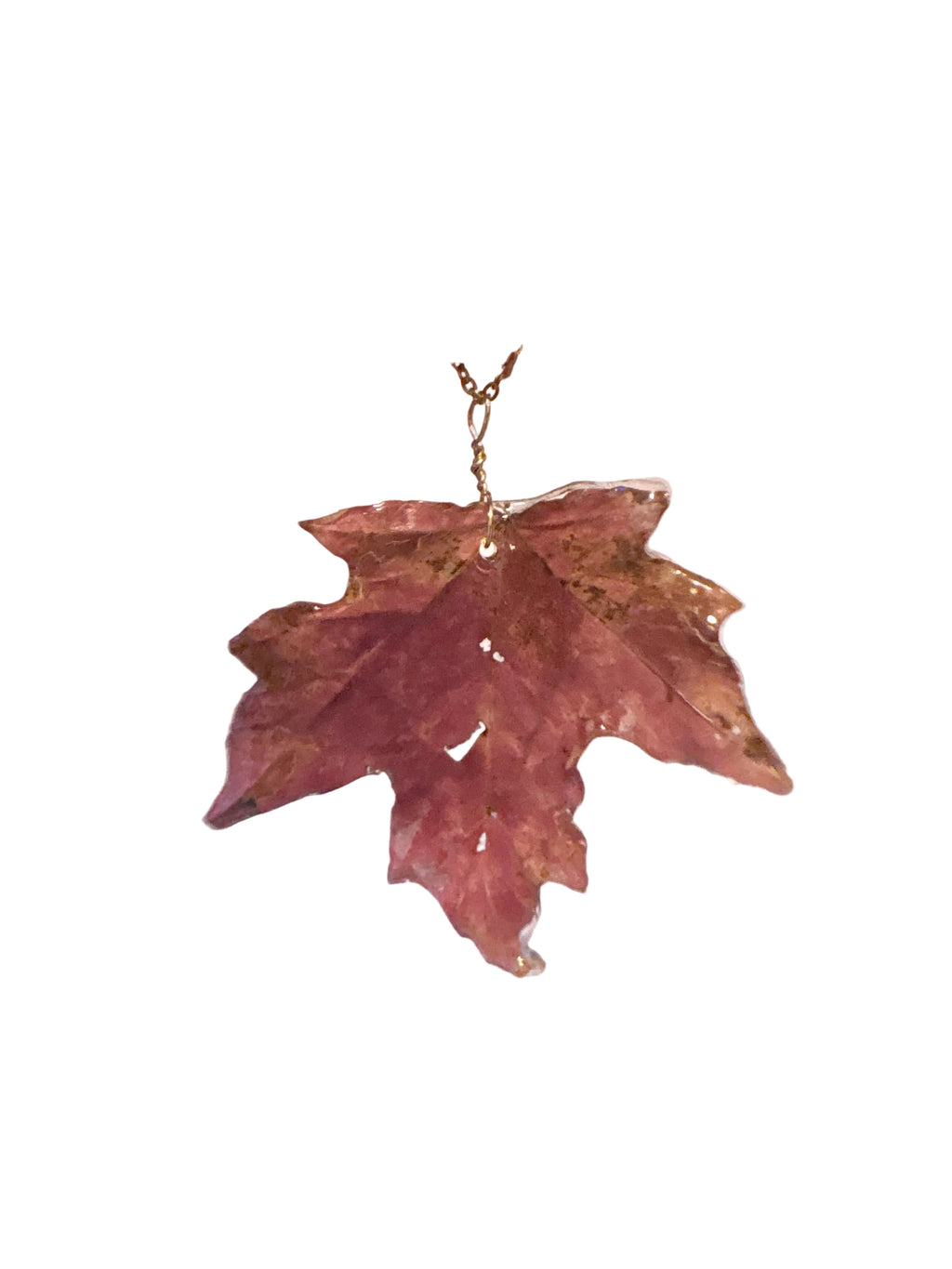 Maple Leaf Necklace | Blushing Maple Pendant in Resin