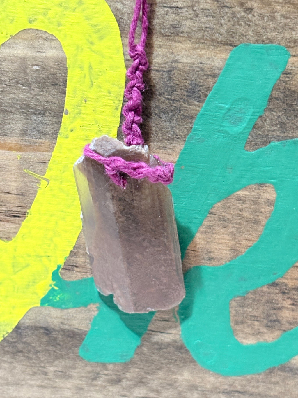 Hourglass Selenite | Fiber Wrapped Crystal Necklace | Statement Piece