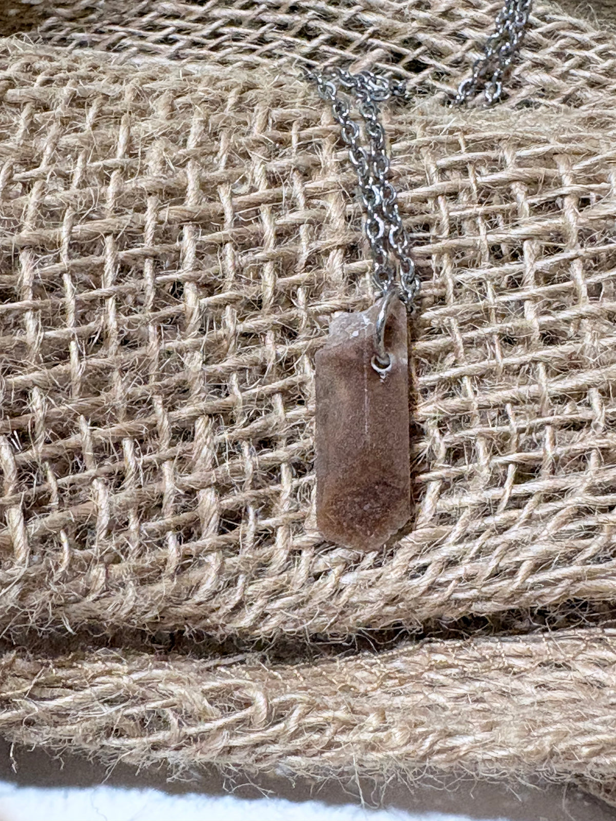Hourglass Selenite | Crystal Necklace | Simple Silver Chain Pendant