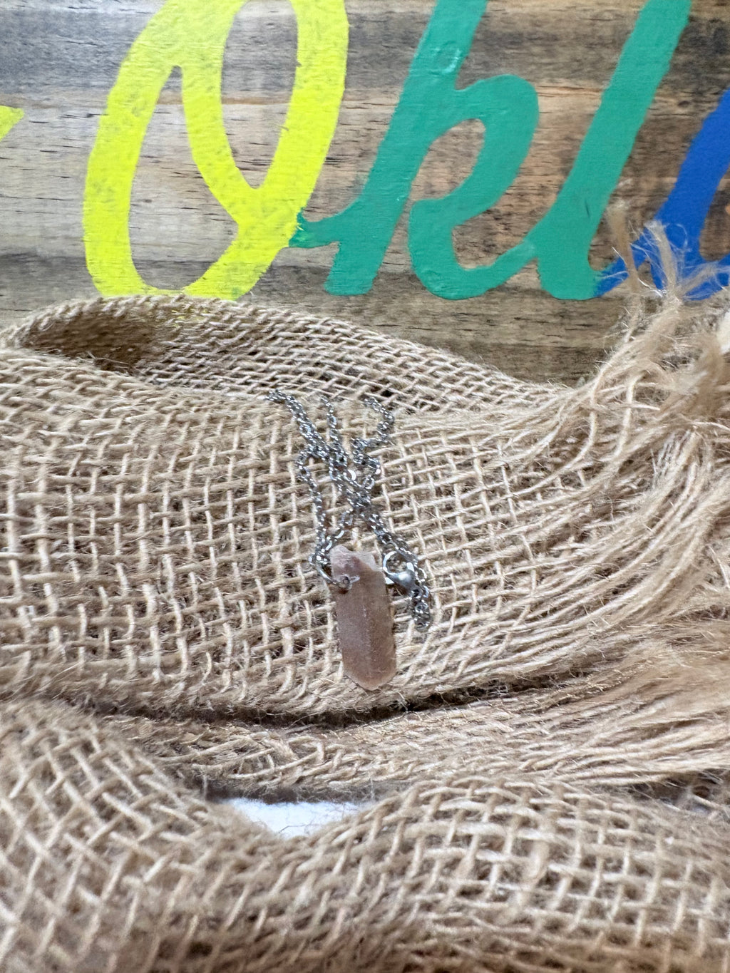 Hourglass Selenite | Crystal Necklace | Simple Silver Chain Pendant