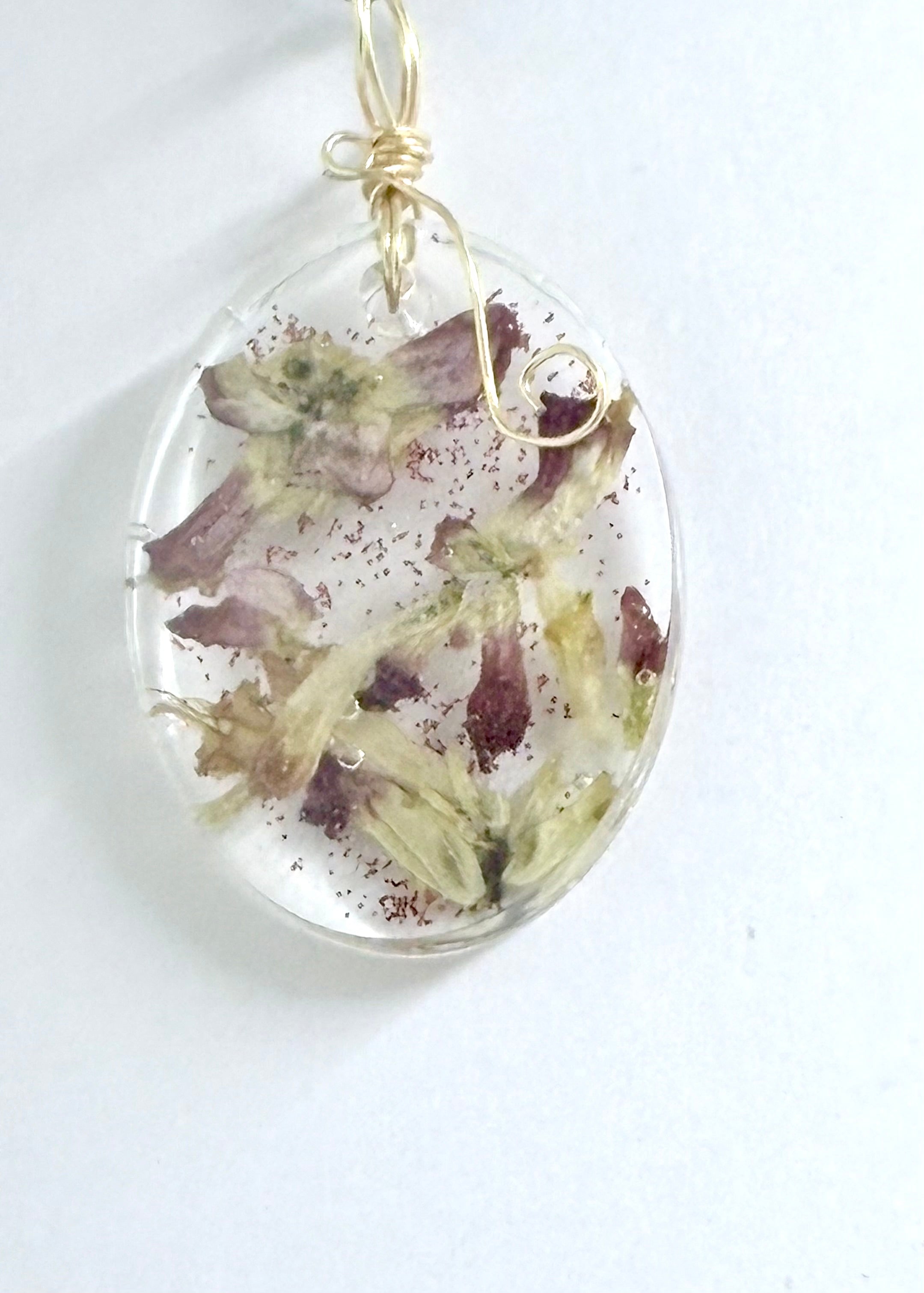 Indian Paintbrush Oval Pendant | Botanical Resin Necklace | Oklahoma Jewelry