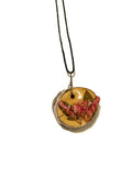 Woodland Blossom Necklace | Pink Flowers on Wood in Resin