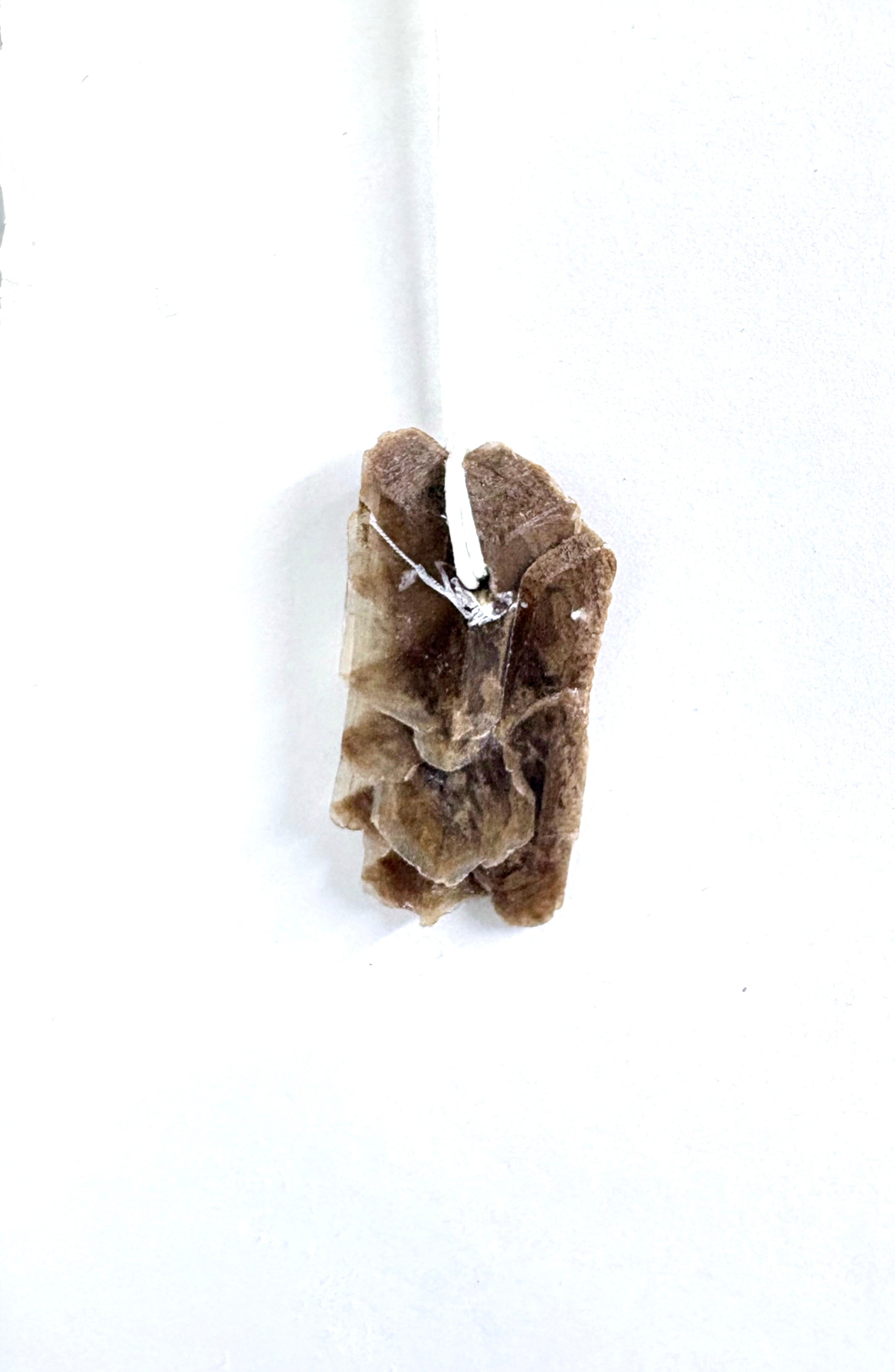 Double Hourglass Selenite | Raw Crystal Necklace | One of a Kind Stone