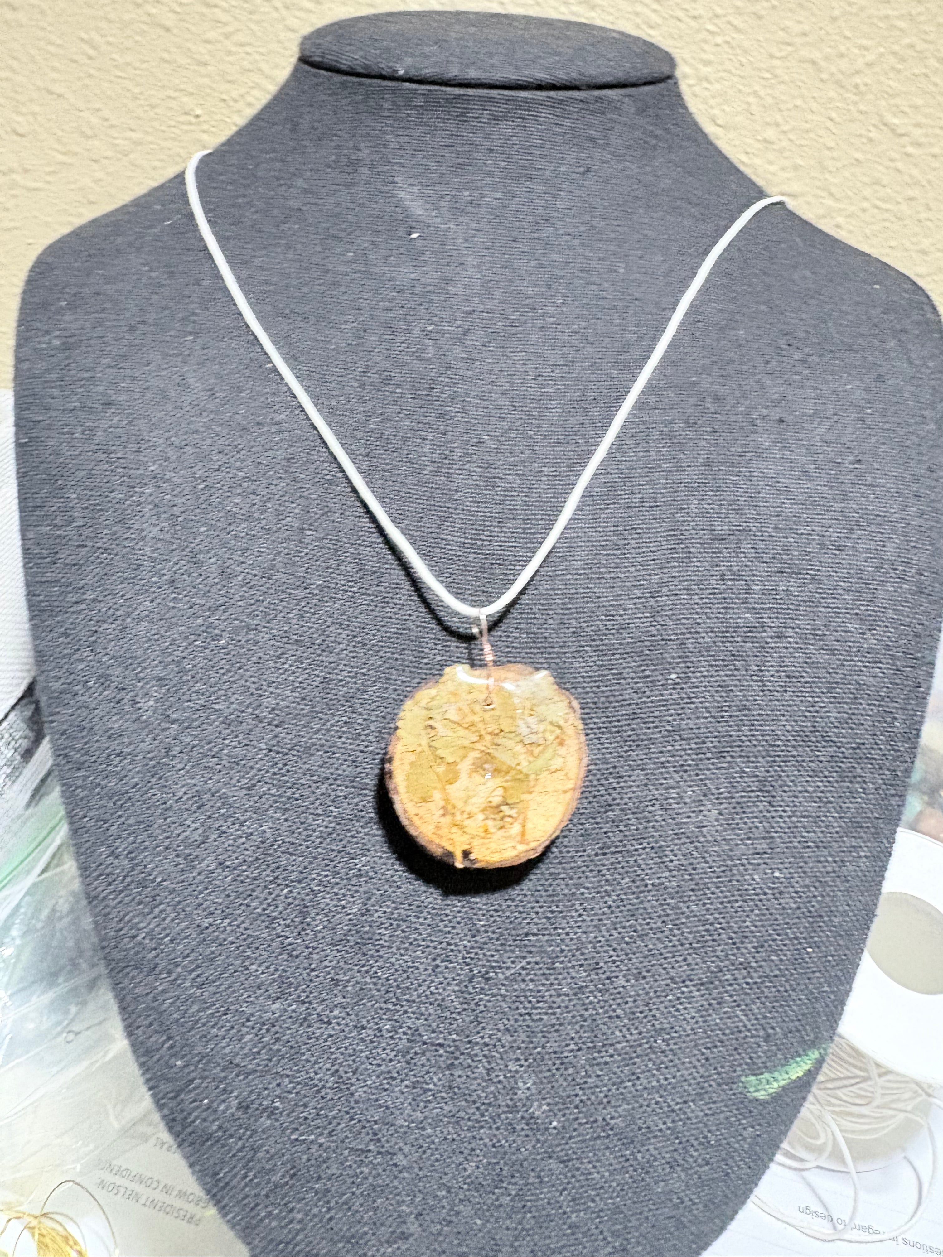 Forest Floor Necklace | Botanical Wood in Resin Pendant