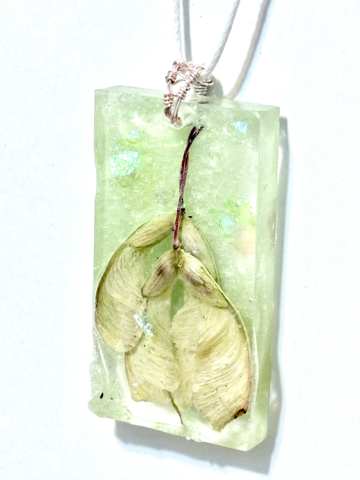 Green Maple Seed Necklace | Spring Drift