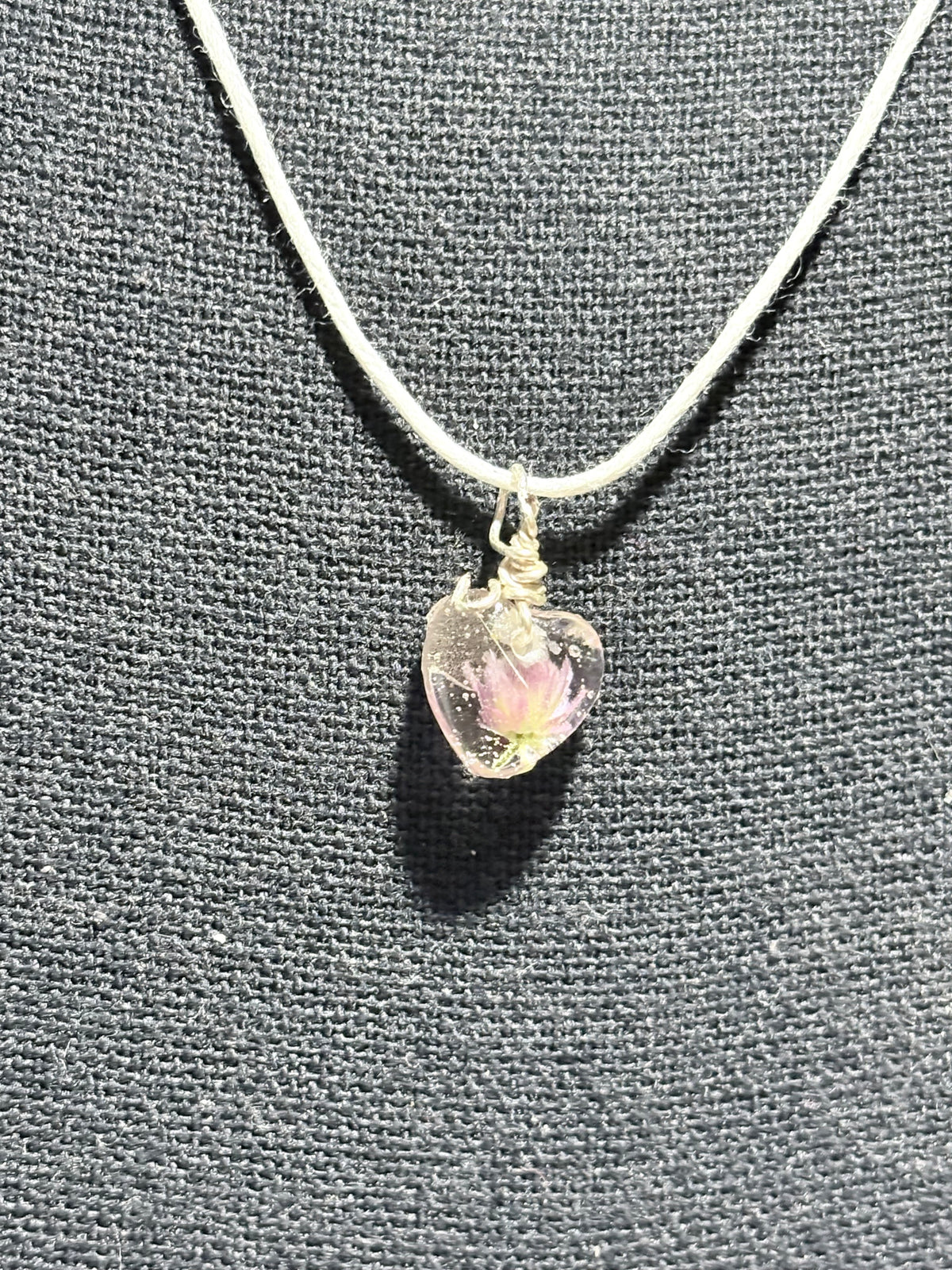 Wildflower Heart Necklace | Blossom in tiny Resin Heart Pendant