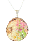 Wildflower Window Botanical Necklace | Real Flowers and Wood Slice in Resin
