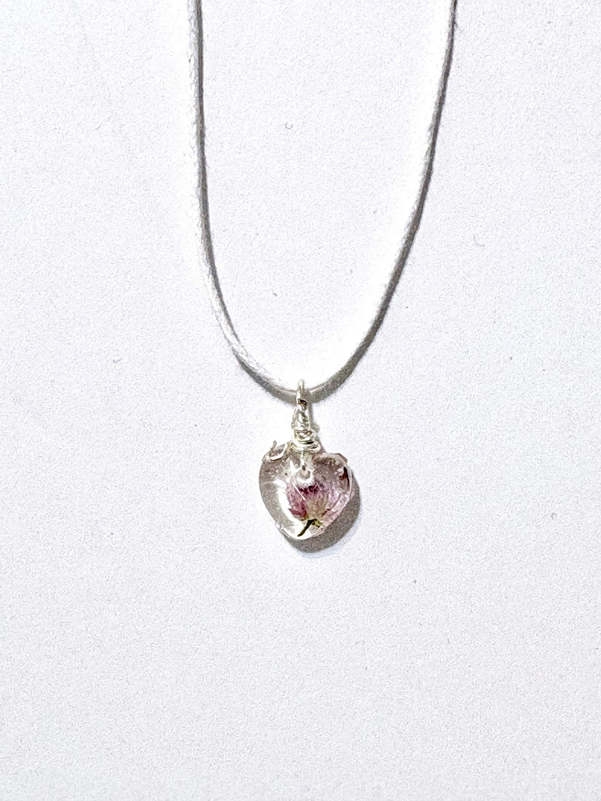 Wildflower Heart Necklace | Blossom in tiny Resin Heart Pendant