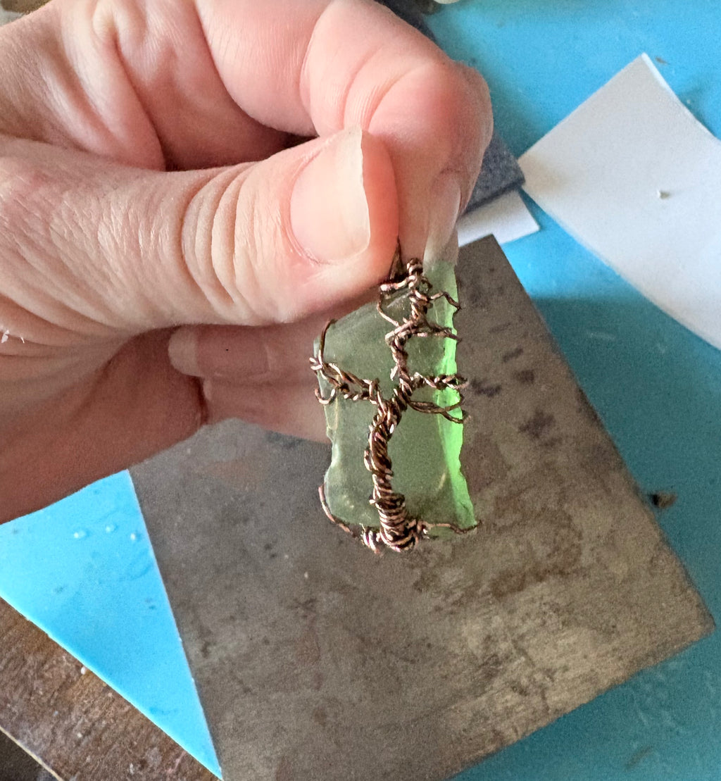 Where Roots Hold Strong | Tree of Life Beach Glass Necklace