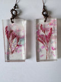 Pink Floral Earrings | Wire Wrapped Flower Earrings