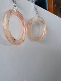 Thin Peach Hoops | Real Pressed Thistle Floret Earrings