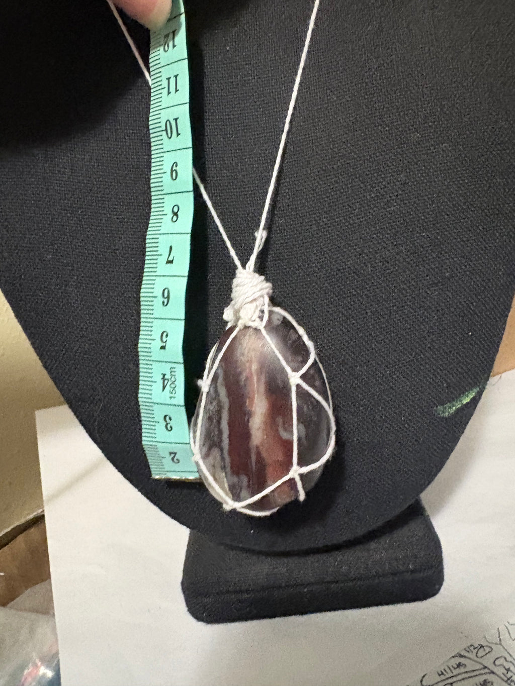Purple Stone Necklace | Macrame Pendant | Moonlit River Necklace