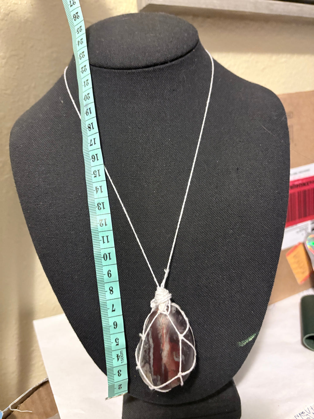 Purple Stone Necklace | Macrame Pendant | Moonlit River Necklace