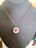 Octagon Floral Pendant | Wildflower in Resin Necklace