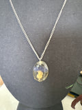 Cornflower Botanical Resin Necklace | Blue Cornflower Pendant