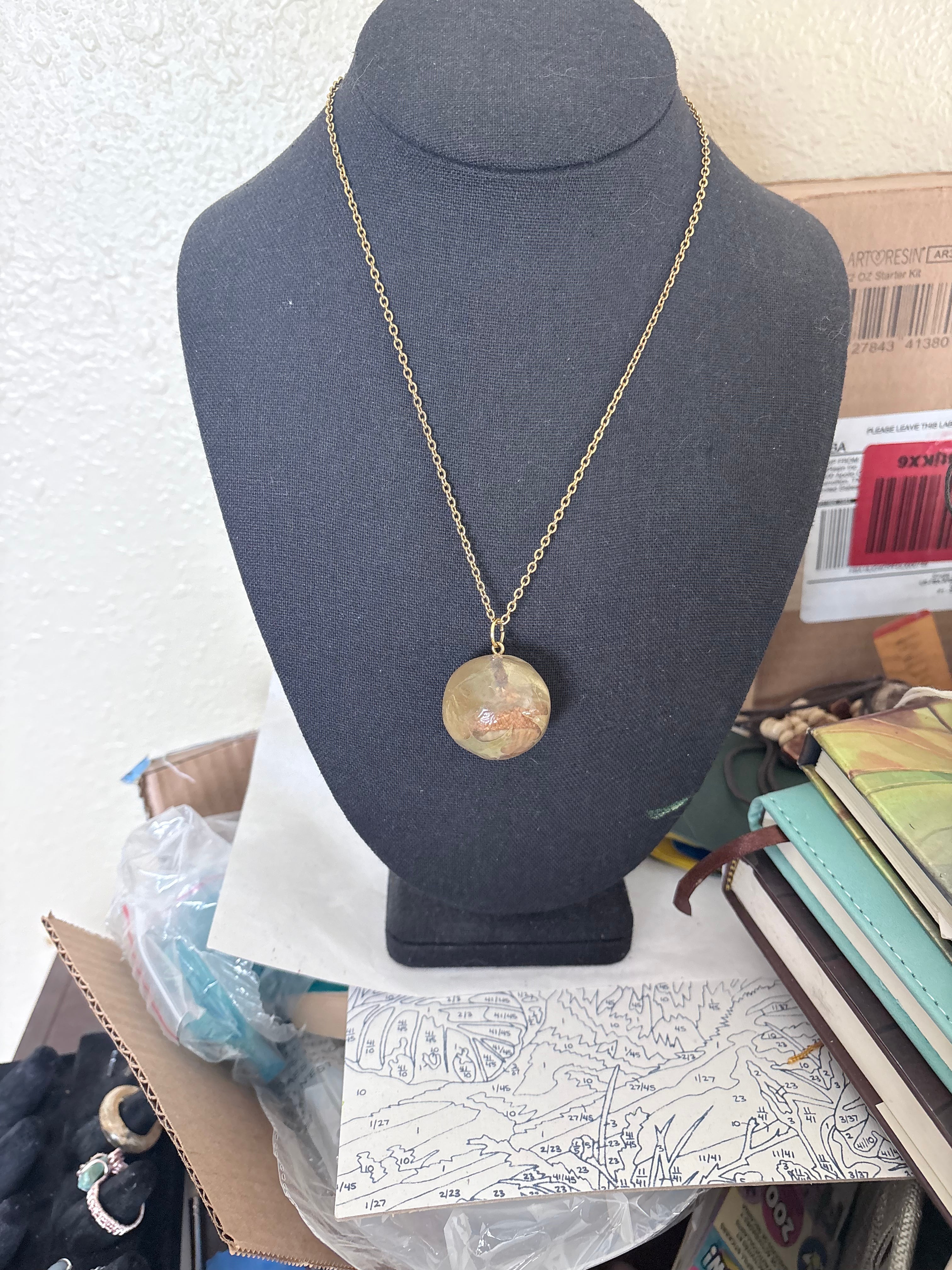 Acorn and Oak Leaf Pendant | Woodland Acorn in Resin Necklace