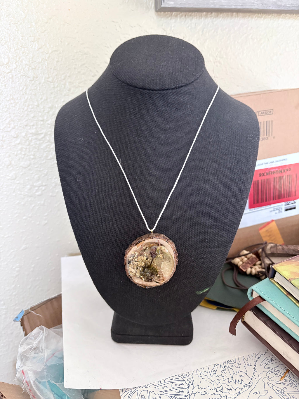 Woodland Keepsake Pendant | Real Botanicals and Wood Slice in Resin
