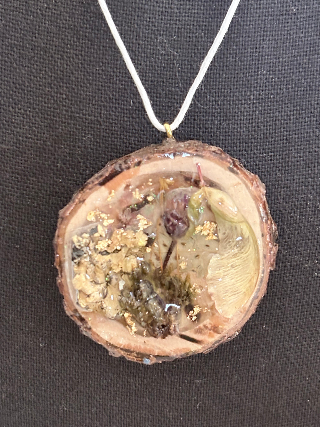 Woodland Keepsake Pendant | Real Botanicals and Wood Slice in Resin
