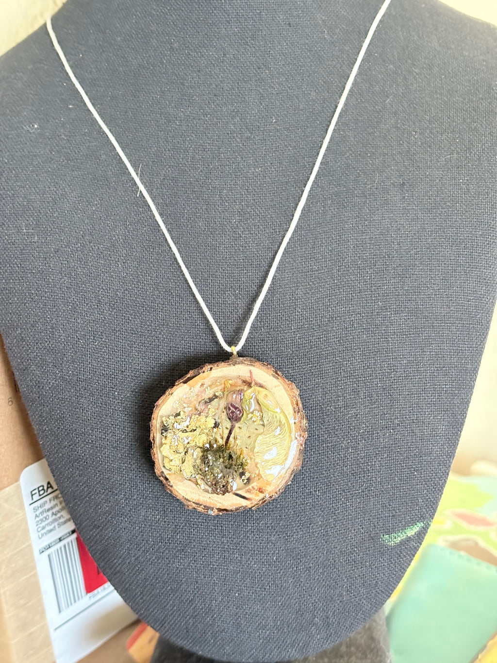 Woodland Keepsake Pendant | Real Botanicals and Wood Slice in Resin