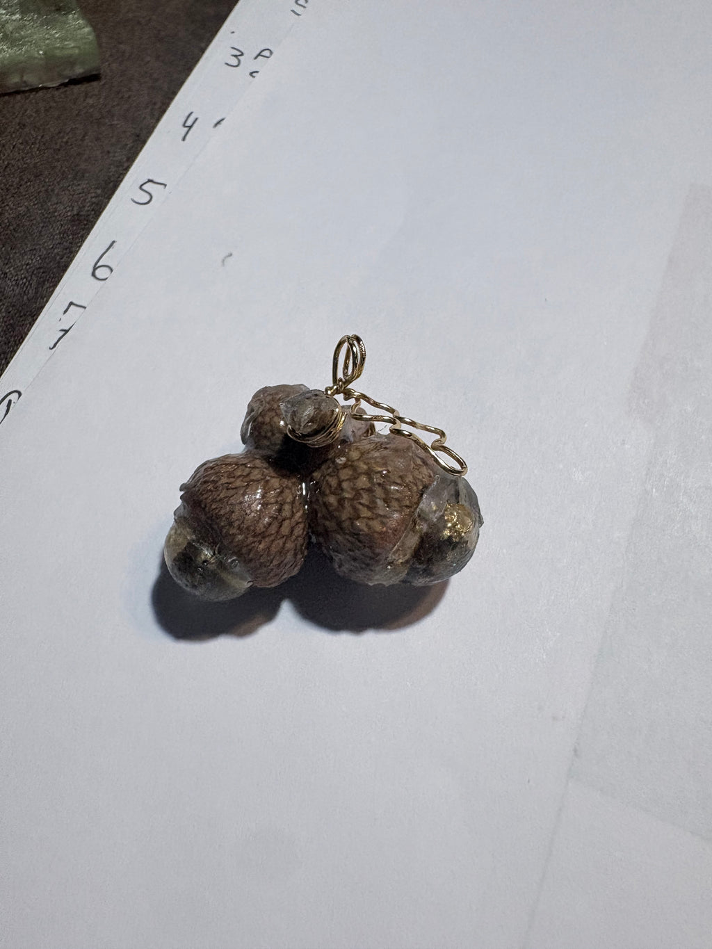 Acorn Trio Necklace | Woodland Acorn in Resin Necklace