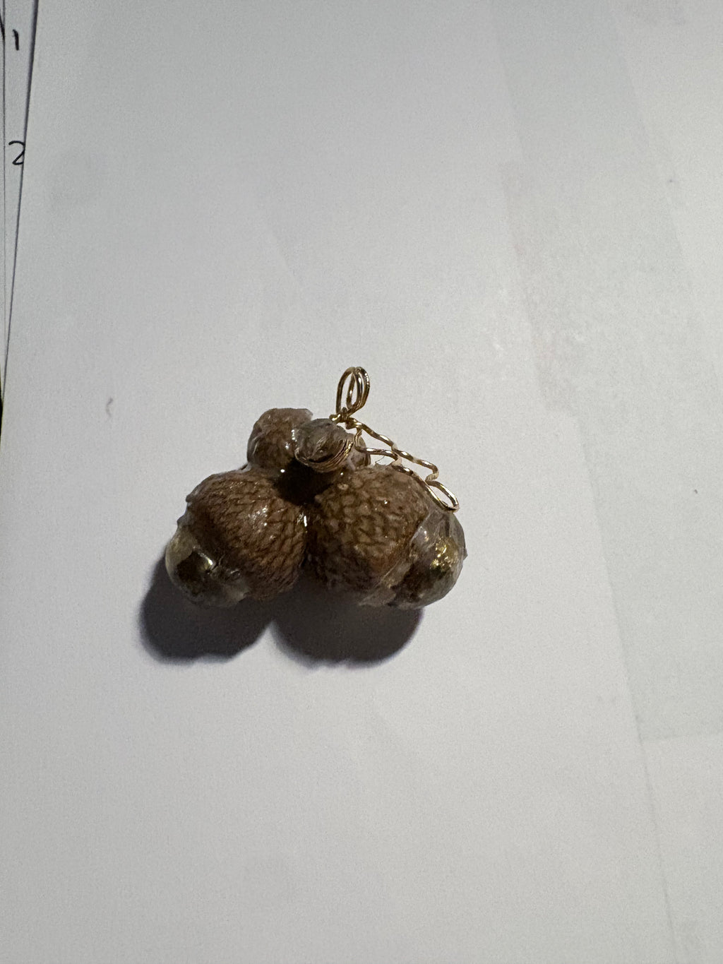 Acorn Trio Necklace | Woodland Acorn in Resin Necklace