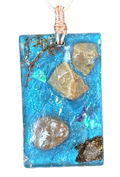 Forest Stream Necklace | Stones and Moss in Blue Resin Pendant
