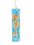 Quiet Waters Necklace | Stones in Blue Resin Pendant